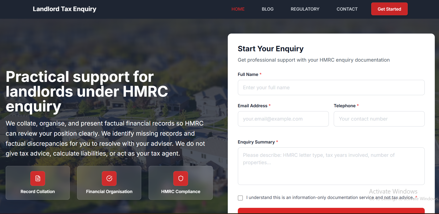 Landlord Tax Enquiry